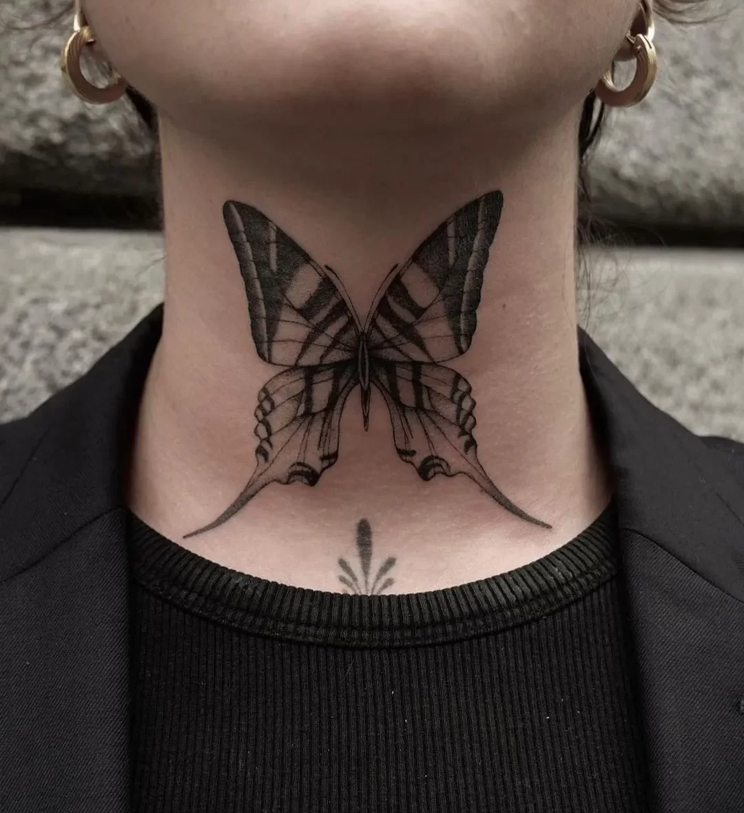Butterfly Neck Tattoo Designs and Ideas for Women & Men - Tatstyle
